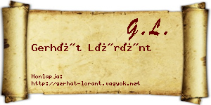 Gerhát Lóránt névjegykártya